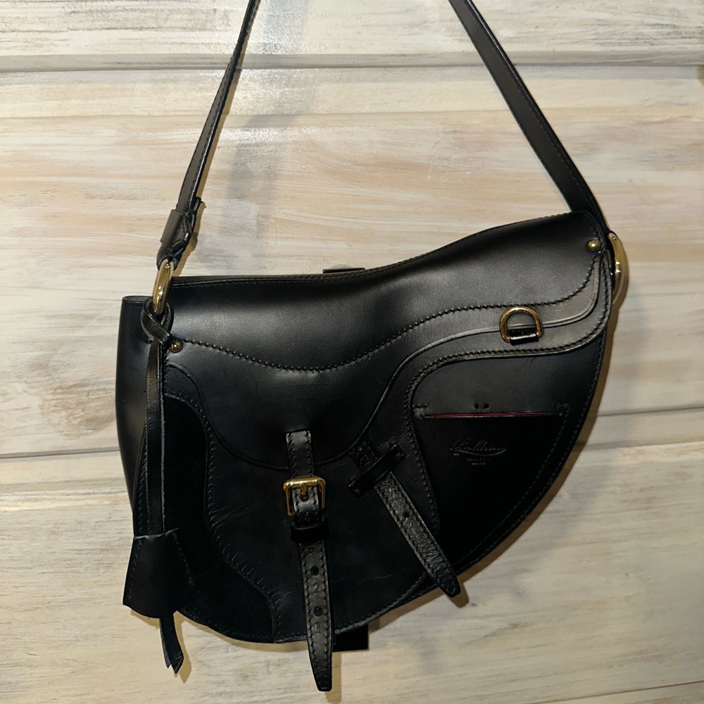 Boldrini selleria -Black Sveva Italian leather saddle bag - Picture 2 of 6